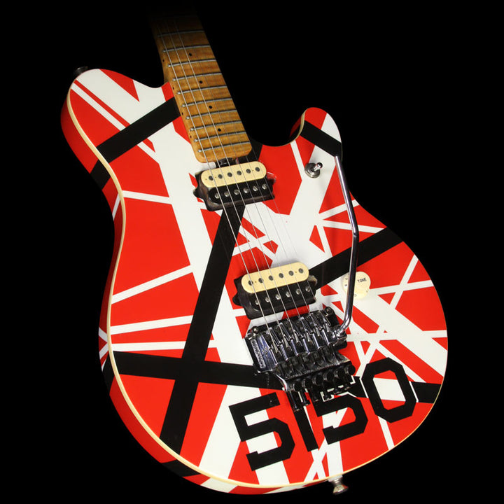 Used 1993 Ernie Ball Music Man Eddie Van Halen Signature Electric Guitar Custom Aftermarket Red/White/Black Stripes