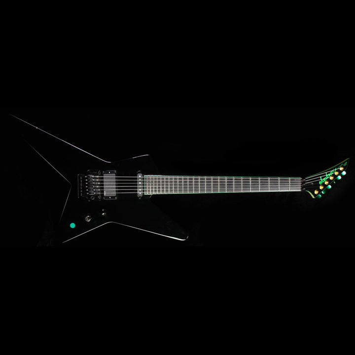 Used 2013 Jackson Custom Shop Star Electric Guitar Black w/Green Neck Binding