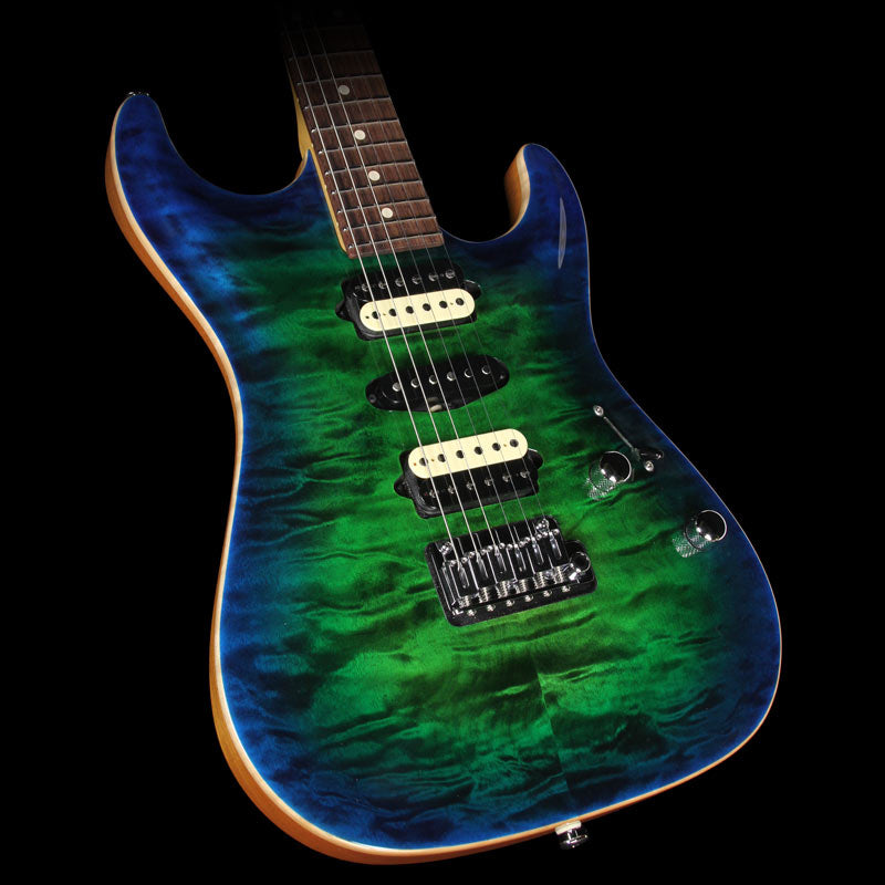 Suhr Standard Carve Top Electric Guitar Custom Blue & Green Burst — 1