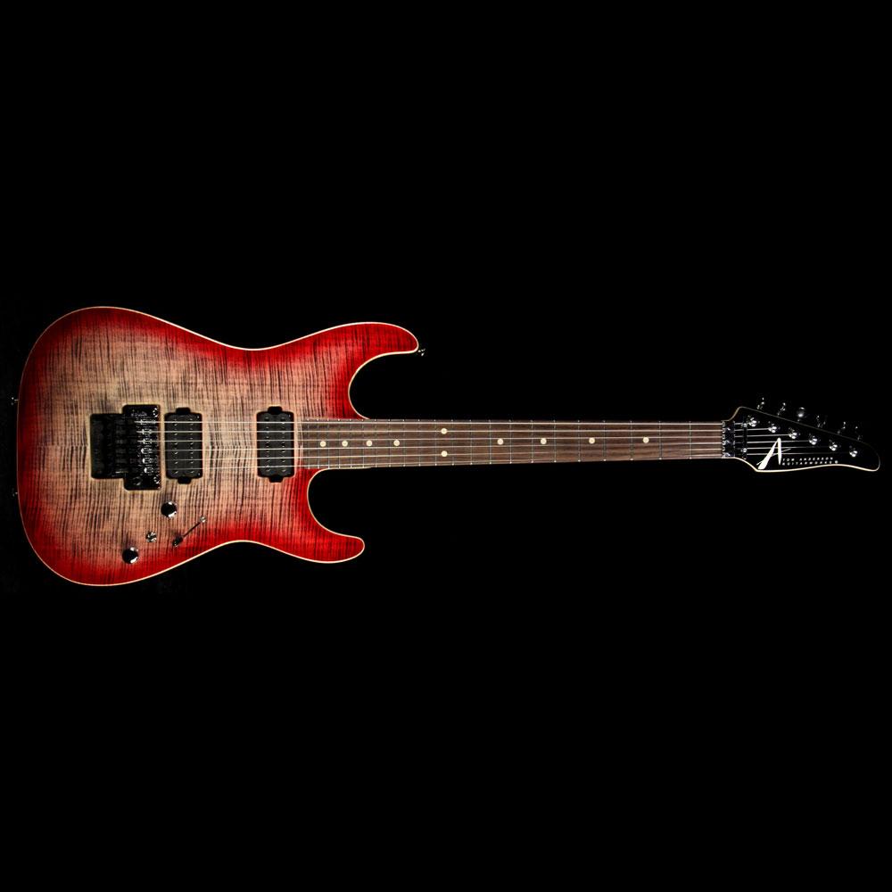 Tom Anderson Guitarworks Drop Top Electric Guitar Natural Black to T-Red Burst — 2