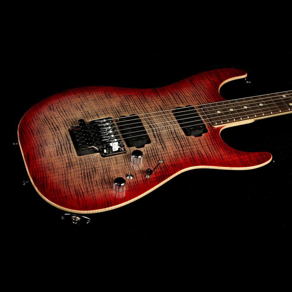 Tom Anderson Guitarworks Drop Top Electric Guitar Natural Black to T-Red Burst — 5