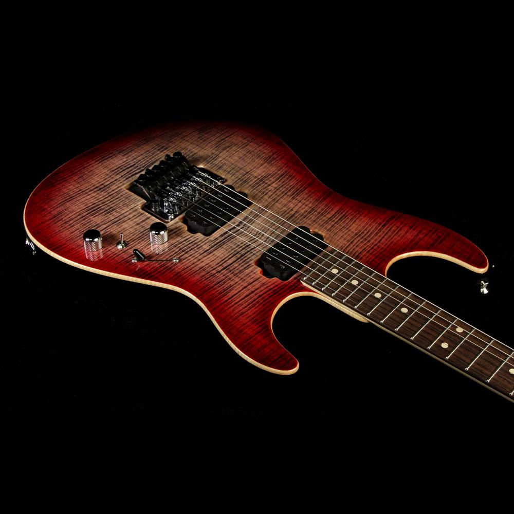 Tom Anderson Guitarworks Drop Top Electric Guitar Natural Black to T-Red Burst — 6