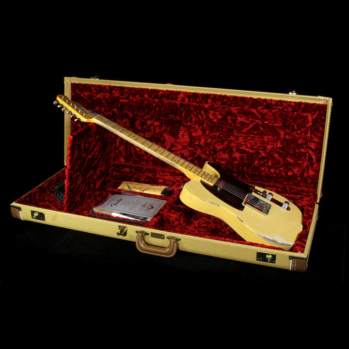 Used 2015 Fender Custom Shop Time Machine 1952 Heavy Relic Telecaster Electric Guitar Nocaster Blonde