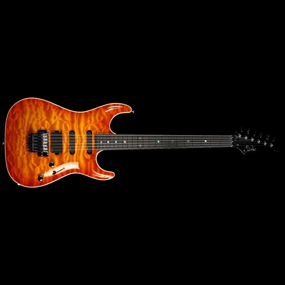 Used Suhr Standard Carve Top Electric Guitar Honey Burst with Trans Brown Back — 2
