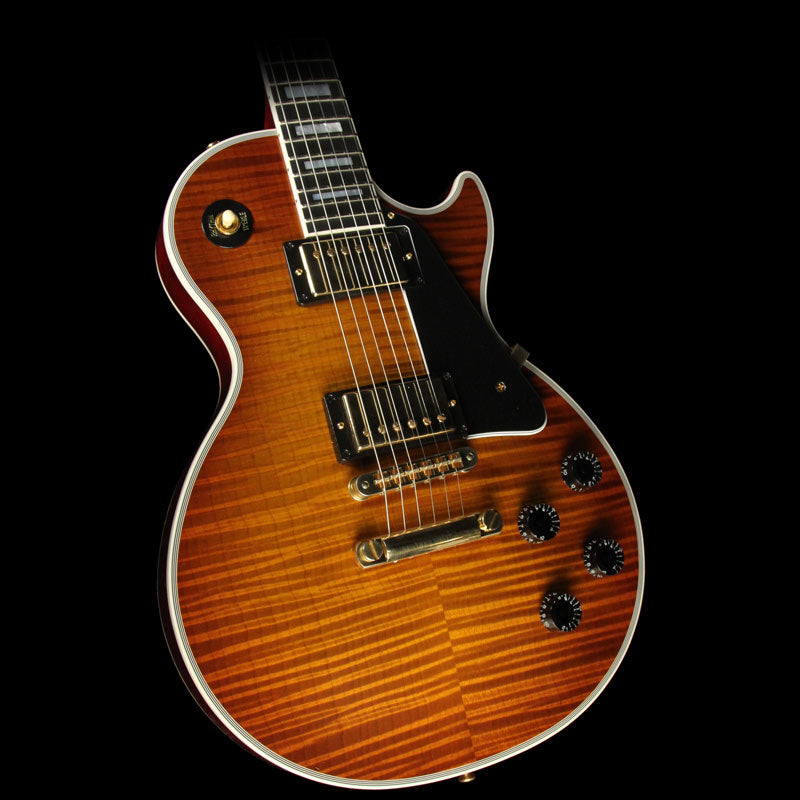 Gibson Custom Shop Music Zoo Exclusive Roasted Les Paul Custom Electric Guitar Sunrise Tea Burst — 1