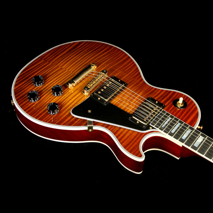 Gibson Custom Shop Music Zoo Exclusive Roasted Les Paul Custom Electric Guitar Sunrise Tea Burst