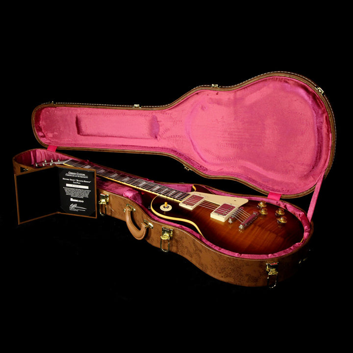 Gibson Custom Shop Music Zoo Exclusive Roasted Standard Historic 1958 Les Paul Electric Guitar Faded Tobacco