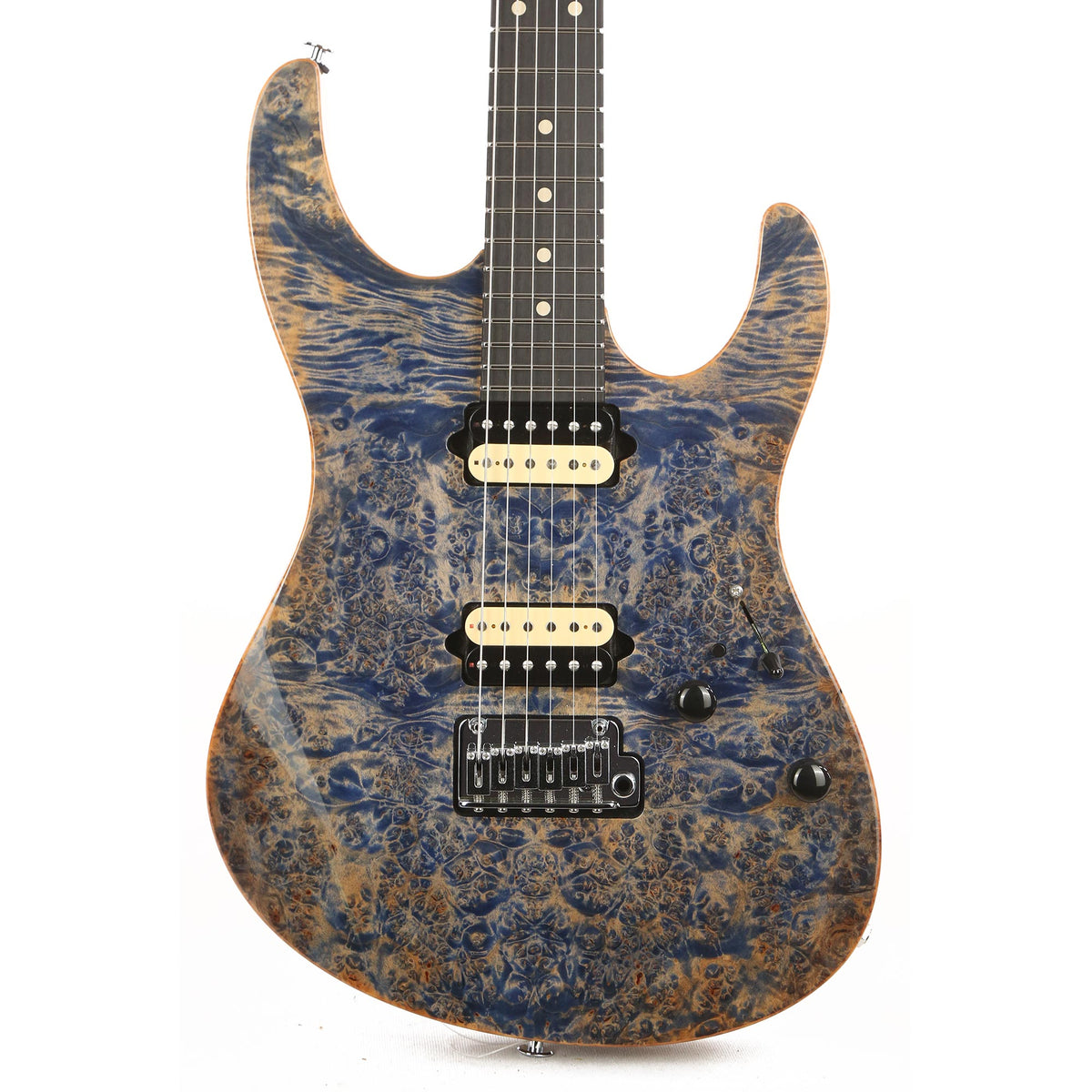 Suhr Modern Waterfall Burl Maple Trans Blue Denim — 1