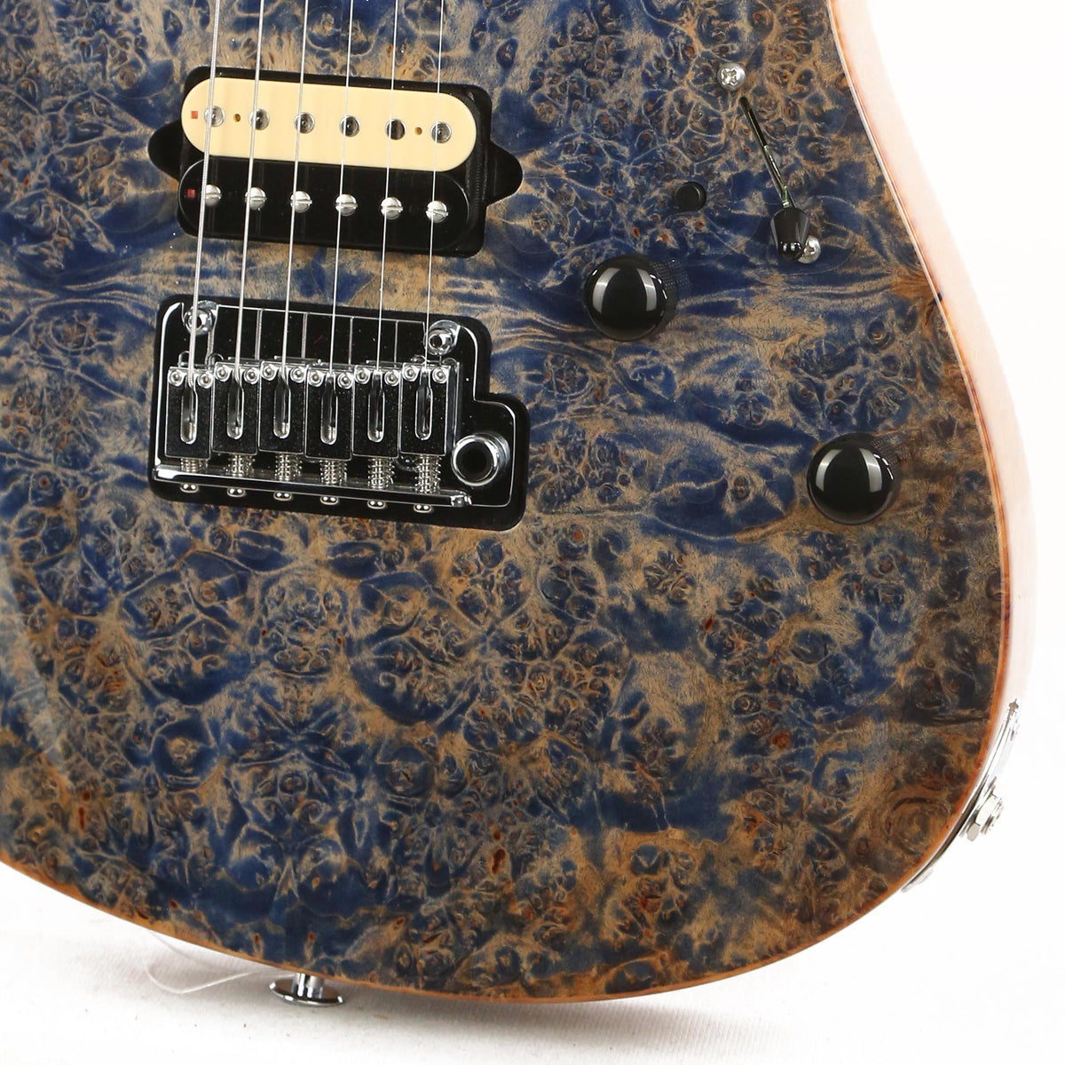 Suhr Modern Waterfall Burl Maple Trans Blue Denim — 8