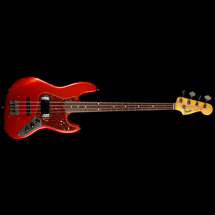 Used 2011 Fender Custom Shop '64 Jazz Bass Relic Electric Bass Candy Apple Red