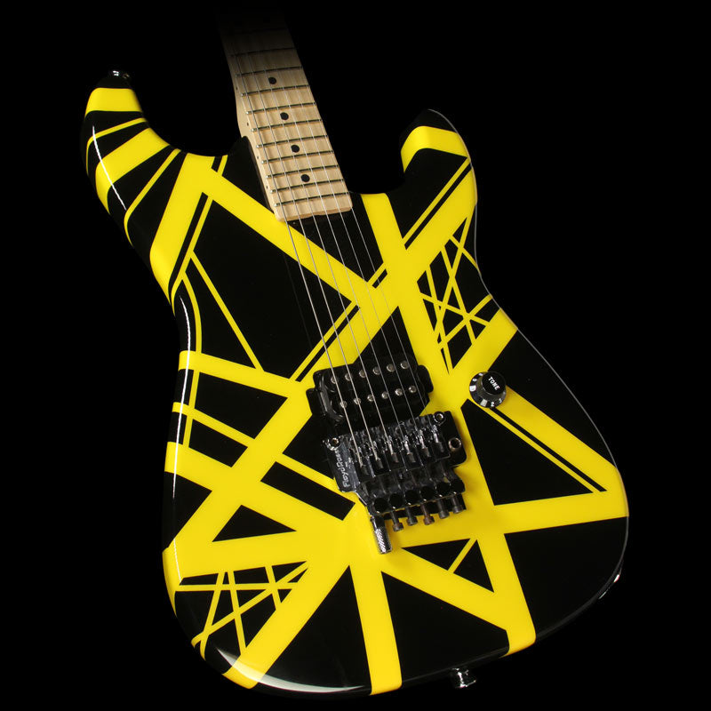 Used Charvel EVH Art Series Electric Guitar Black & Yellow — 1