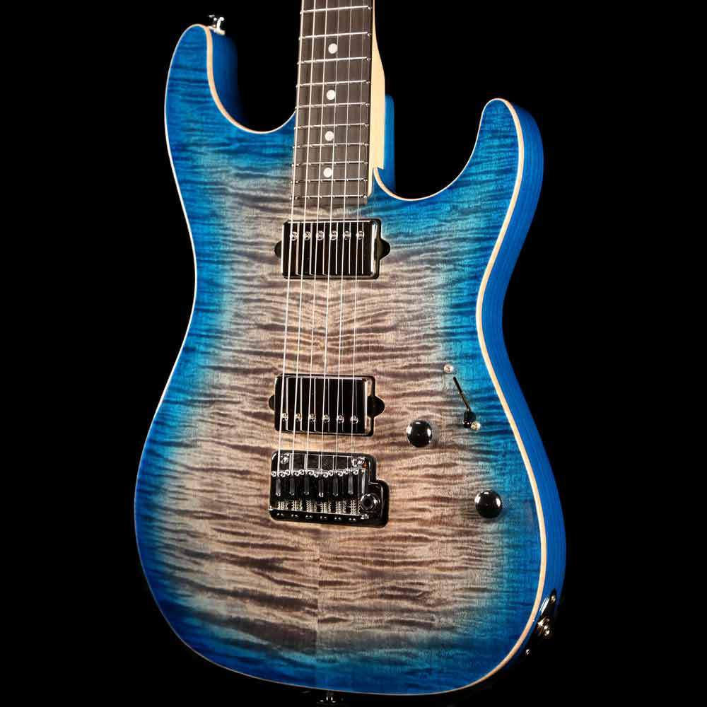 Suhr Standard Trans Charcoal with Blue Burst Back Finish — 7