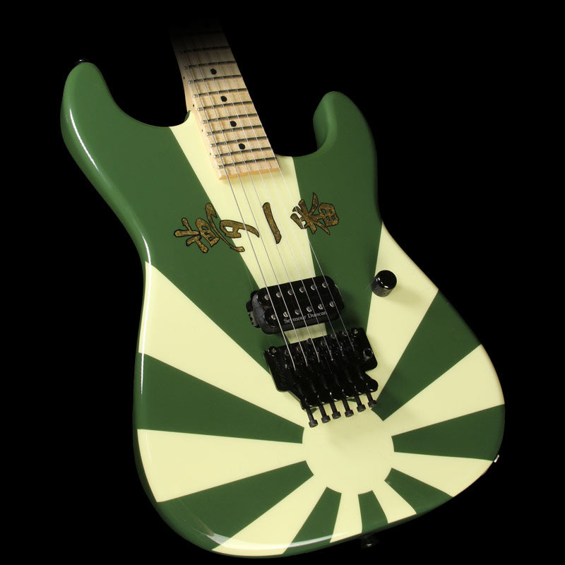 Used 2010 Charvel Custom Shop San Dimas Electric Guitar Rising Sun Green with Gold Leaf Letters — 1