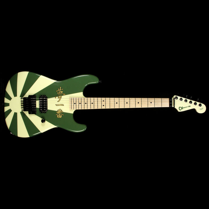 Used 2010 Charvel Custom Shop San Dimas Electric Guitar Rising Sun Green with Gold Leaf Letters