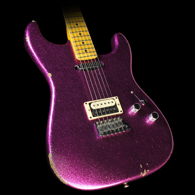Fender Custom Shop 2016 Limited Edition Relic H/S Stratocaster Electric Guitar Aged Magenta Sparkle — 1