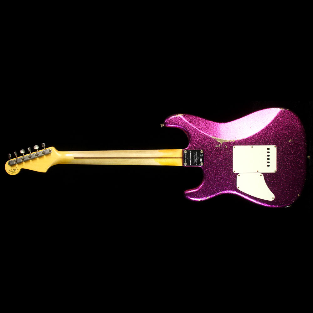 Fender Custom Shop 2016 Limited Edition Relic H/S Stratocaster Electric Guitar Aged Magenta Sparkle — 3