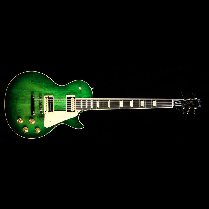 Used 2017 Gibson Les Paul Classic T Electric Guitar Green Ocean Burst
