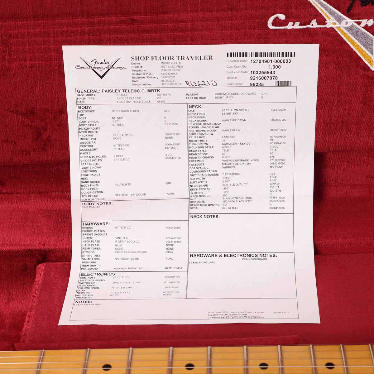 Fender Custom Shop Paisley Telecaster Masterbuilt Todd Krause Pink Paisley — 9