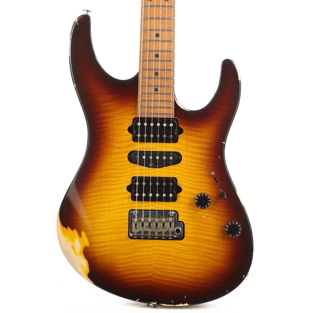 Suhr Modern Extreme Antique Figured 2-Tone Sunburst — 1