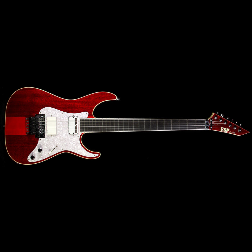 Used ESP Custom Japan M-II Electric Guitar See-Thru Red — 2