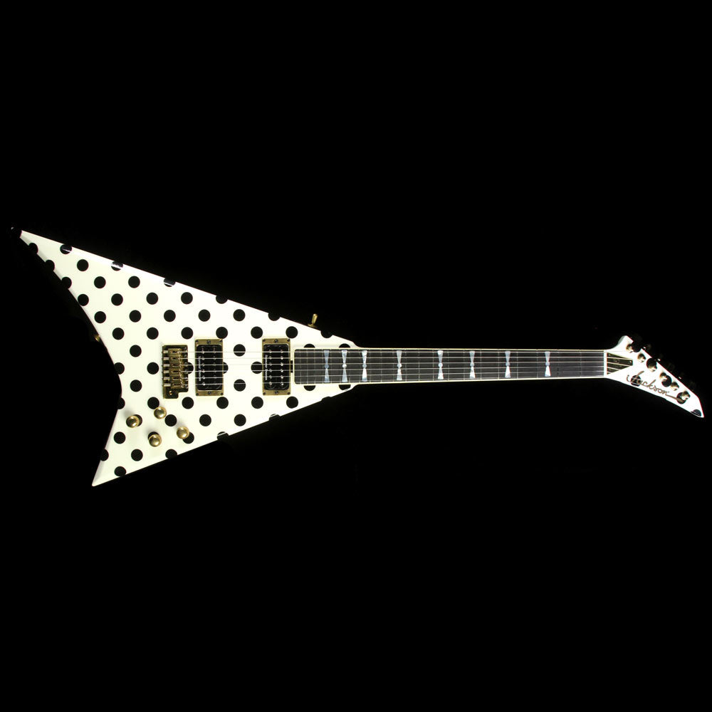 Used 2016 Jackson Custom Shop Randy Rhoads RR 1.5 Guitar White w Black Dots — 2