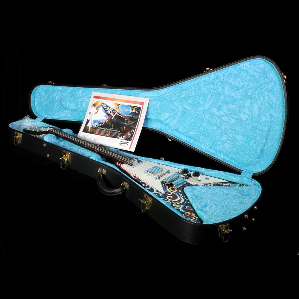 Used 2006 Gibson Custom Shop Jimi Hendrix Psychedelic Flying V Hand Painted Electric Guitar — 9