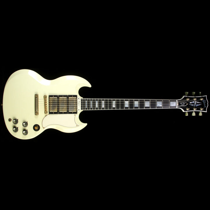 Used Gibson Custom Shop SG Custom 3-Pickup Electric Guitar Classic White