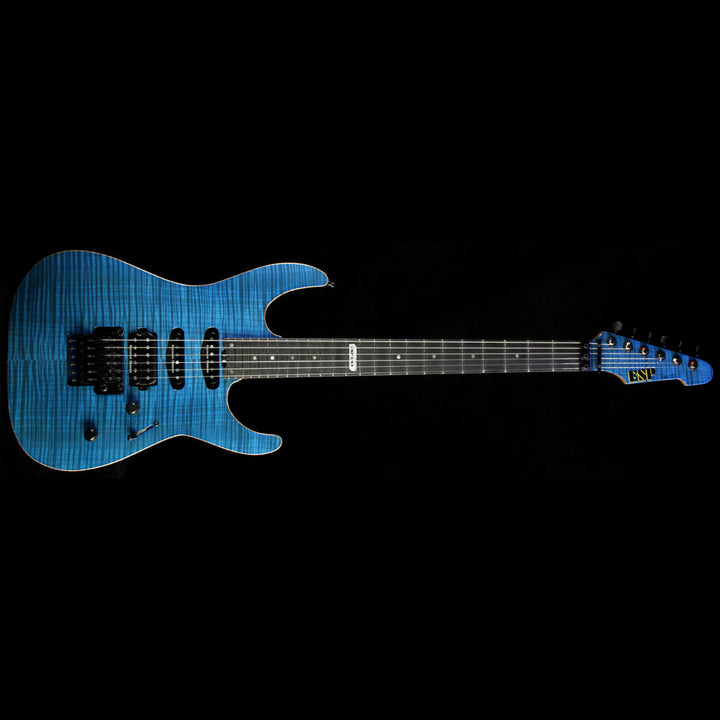 Used 2016 ESP USA M-III Electric Guitar See-Thru Blue