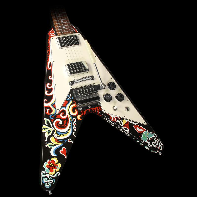 Used 2006 Gibson Custom Shop Jimi Hendrix Psychedelic Flying V Hand Painted Electric Guitar — 1