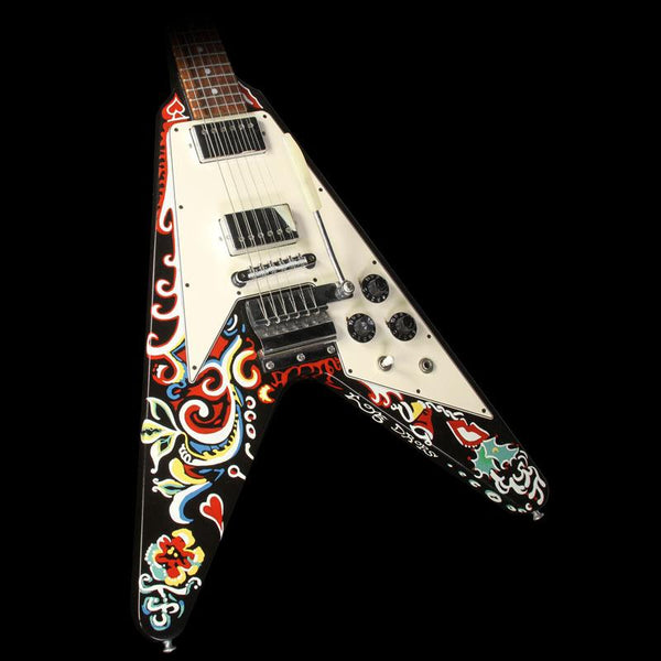 Used 2006 Gibson Custom Shop Jimi Hendrix Psychedelic Flying V Hand Painted Electric Guitar