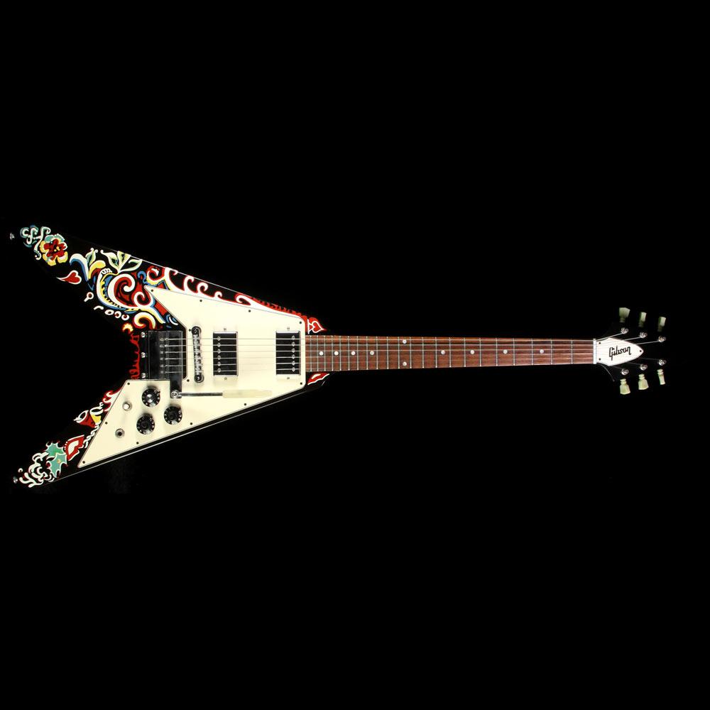 Used 2006 Gibson Custom Shop Jimi Hendrix Psychedelic Flying V Hand Painted Electric Guitar — 2