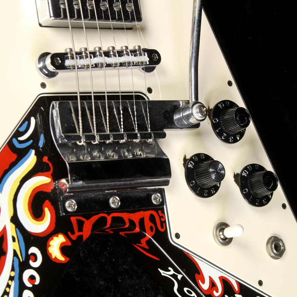Used 2006 Gibson Custom Shop Jimi Hendrix Psychedelic Flying V Hand Painted Electric Guitar — 8