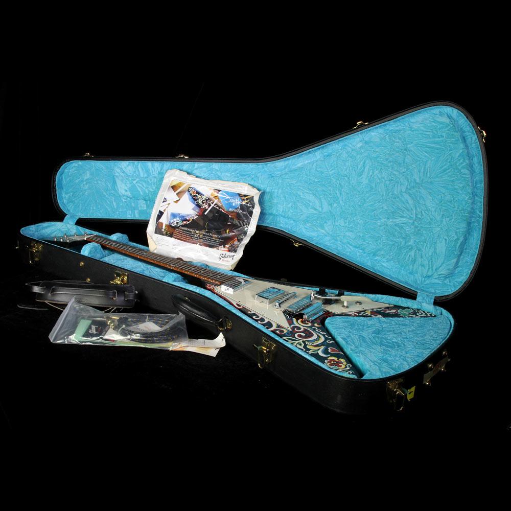 Used 2006 Gibson Custom Shop Jimi Hendrix Psychedelic Flying V Hand Painted Electric Guitar — 9