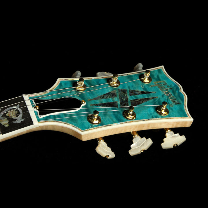 Gibson Custom Shop Les Paul Ultima With Tree of Life Inlays Electric Guitar Aqua Blue