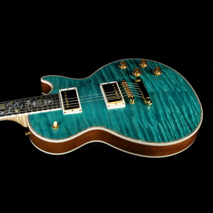 Gibson Custom Shop Les Paul Ultima With Tree of Life Inlays Electric Guitar Aqua Blue