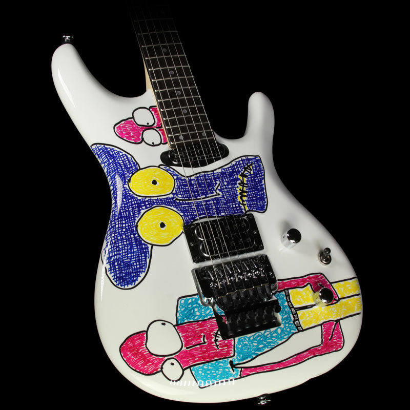 Ibanez Joe Satriani Limited Edition JSART2 Electric Guitar White and Hand Drawn — 1