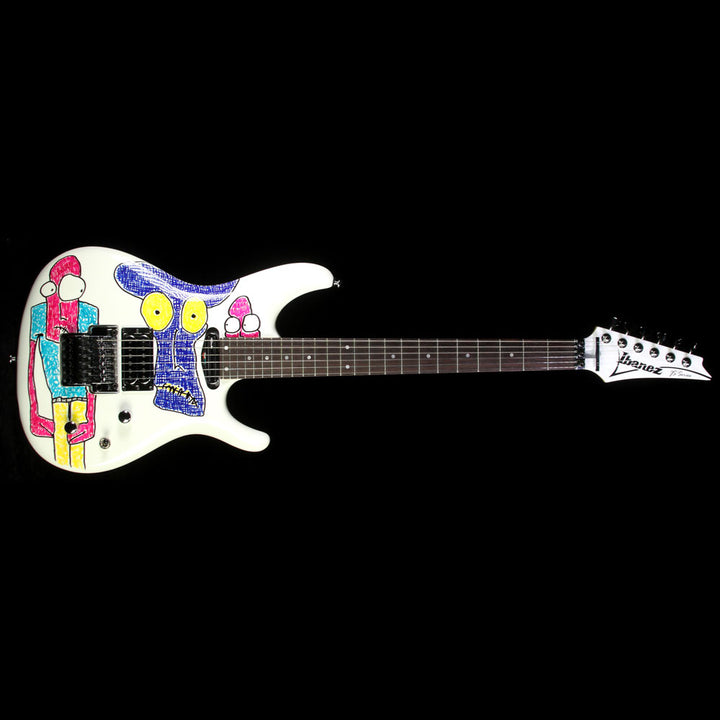 Ibanez Joe Satriani Limited Edition JSART2 Electric Guitar White and Hand Drawn