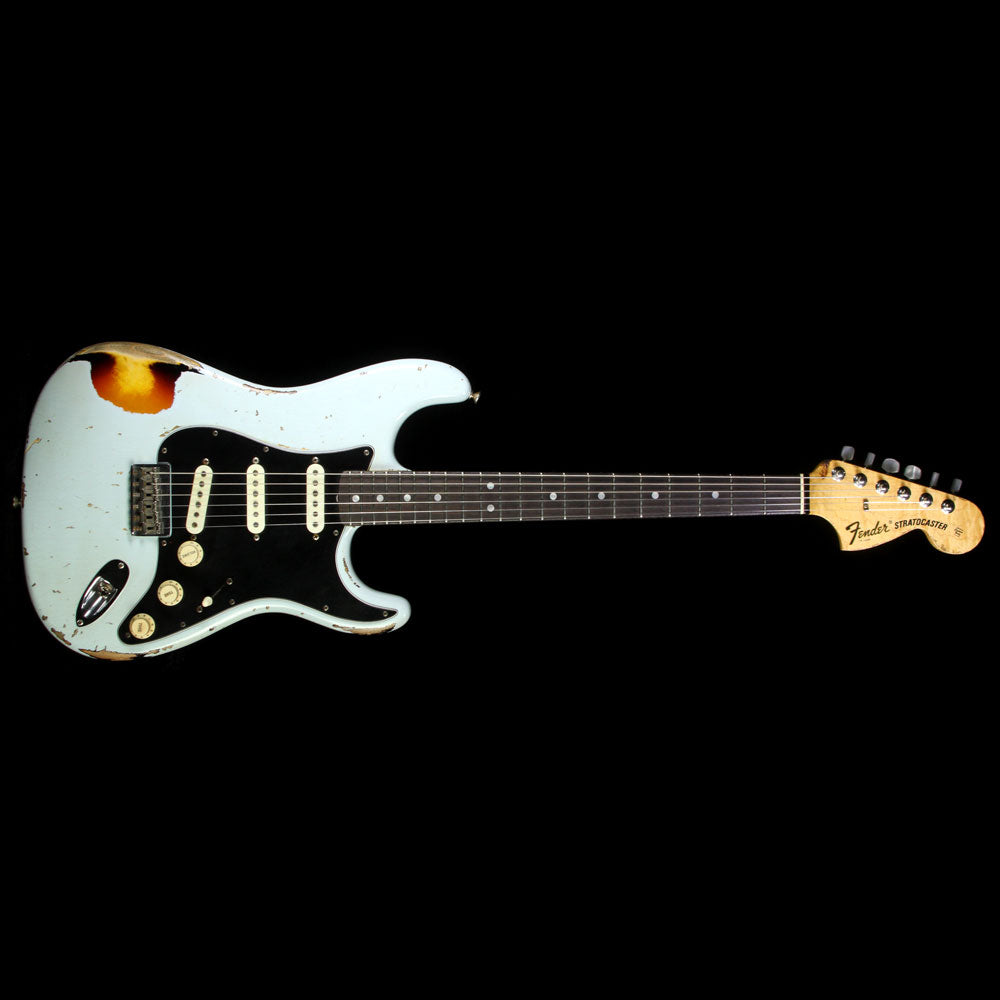 Used 2015 Fender Custom Shop Jason Smith Masterbuilt 1969 Stratocaster Electric Guitar Sonic Blue over 3-Tone Sunburst — 2