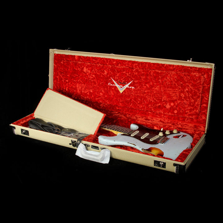 Used 2015 Fender Custom Shop Jason Smith Masterbuilt 1969 Stratocaster Electric Guitar Sonic Blue over 3-Tone Sunburst