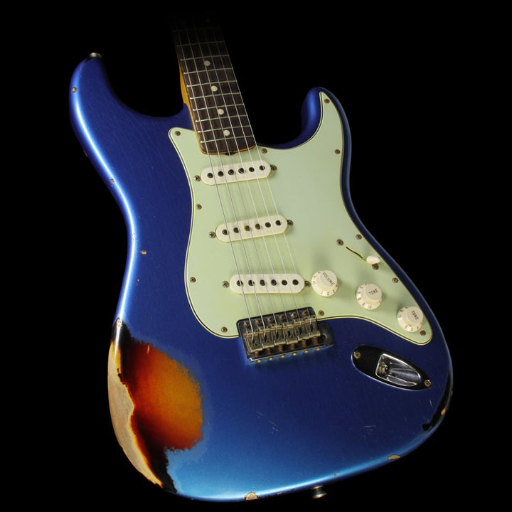 Used 2014 Fender Custom Shop '60 Stratocaster Relic Electric Guitar Lake Placid Blue over 3-Tone Sunburst