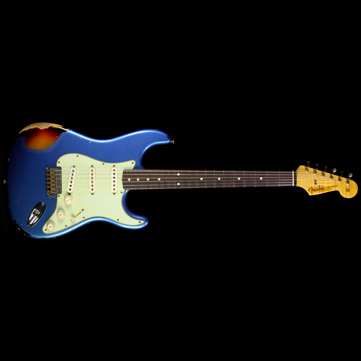 Used 2014 Fender Custom Shop '60 Stratocaster Relic Electric Guitar Lake Placid Blue over 3-Tone Sunburst