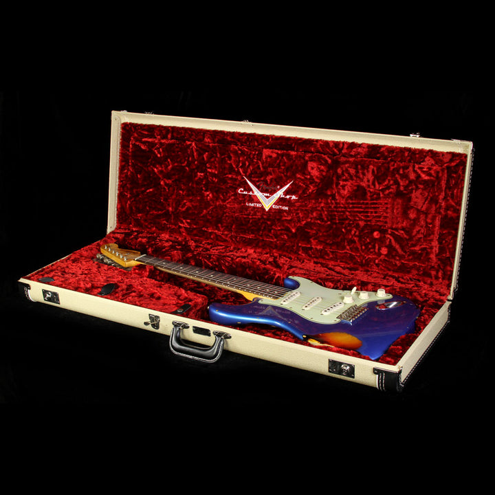 Used 2014 Fender Custom Shop '60 Stratocaster Relic Electric Guitar Lake Placid Blue over 3-Tone Sunburst