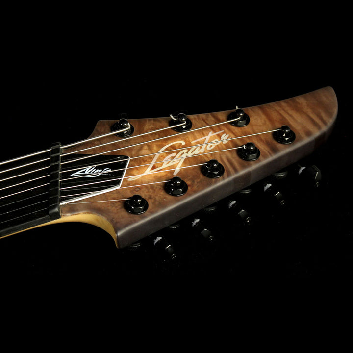 Legator Ninja 300-Pro Fanned Fret 8-String Electric Guitar Black Satin Burl