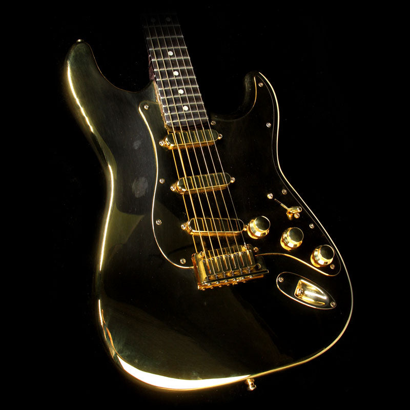 Used 1997 Fender Aluminum Stratocaster Electric Guitar Gold Plated — 1