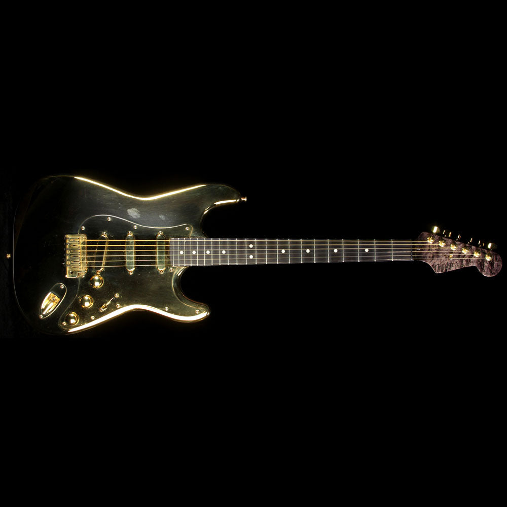 Used 1997 Fender Aluminum Stratocaster Electric Guitar Gold Plated — 2