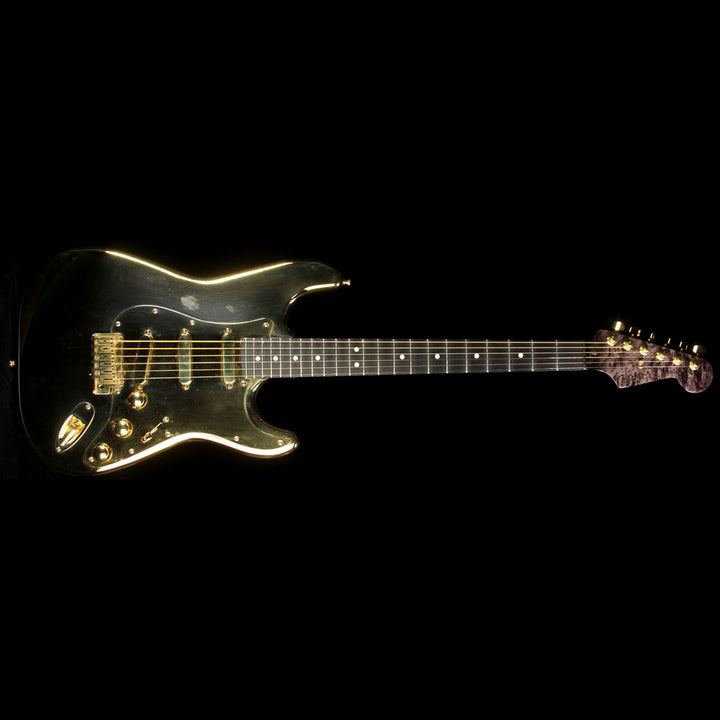 Used 1997 Fender Aluminum Stratocaster Electric Guitar Gold Plated