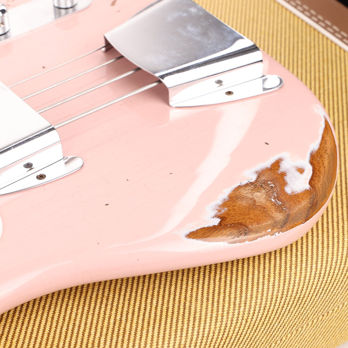 Fender Custom 1955 Precision Bass Relic Electric Bass Guitar Shell Pink — 8