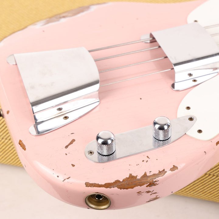 Fender Custom 1955 Precision Bass Relic Electric Bass Guitar Shell Pink