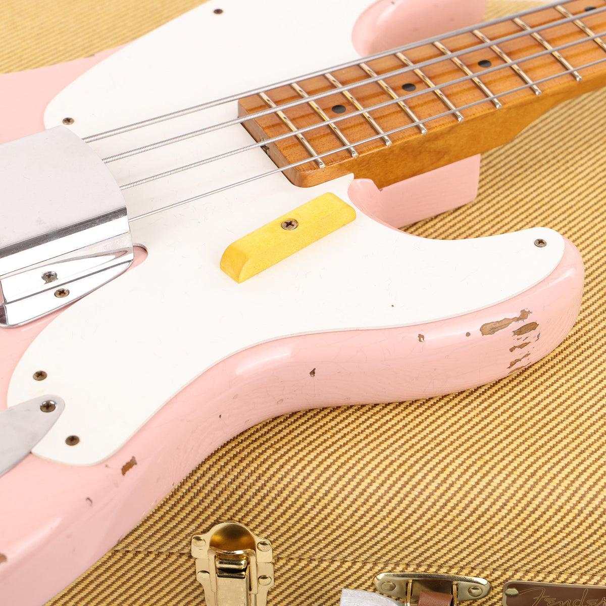 Fender Custom 1955 Precision Bass Relic Electric Bass Guitar Shell Pink — 10