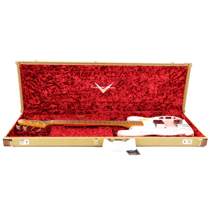 Fender Custom 1955 Precision Bass Relic Electric Bass Guitar Shell Pink